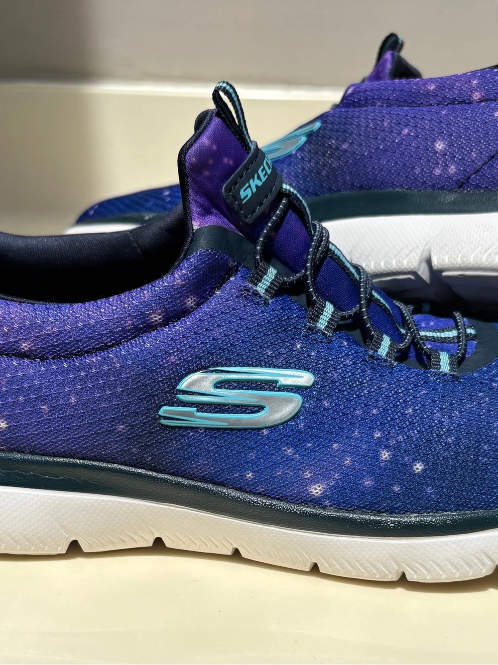 Skechers Women’s  Black and Purple Memory Foam Sneaker